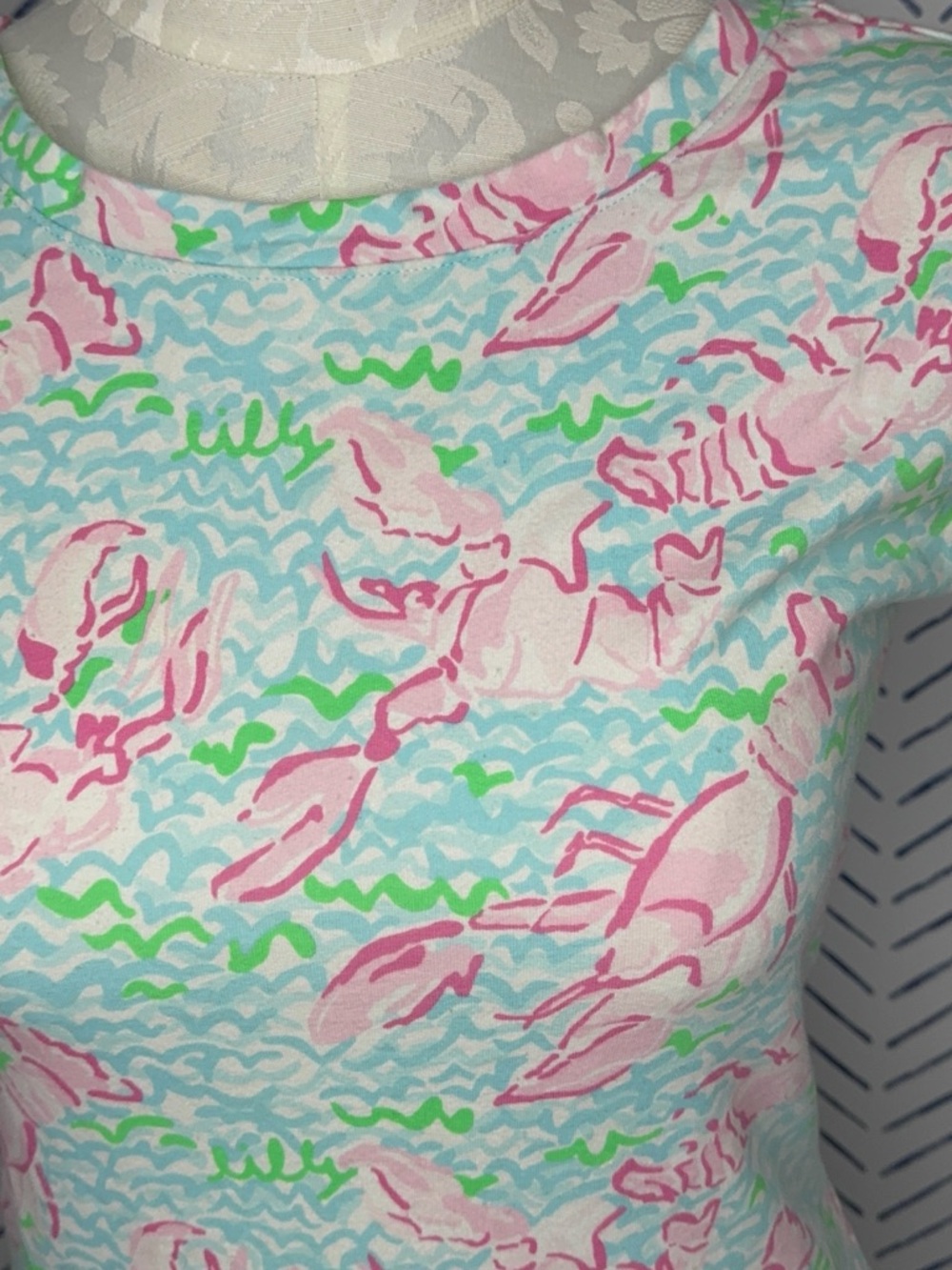 Lilly Pulitzer Westerly dress in the "Lobstah Roll" Blue and Pink Size Small - Picture 3 of 4